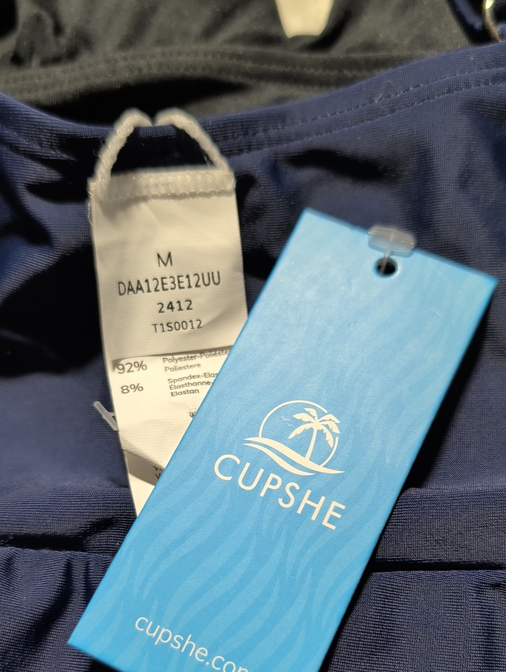 Cupshe Navy V-Neck Ruffled Swim Dress - Picture 9 of 11